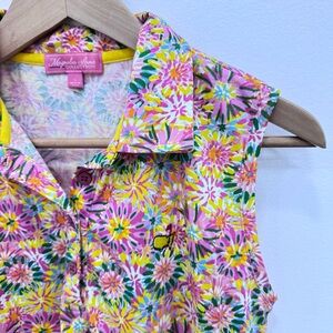 Women’s Magnolia Lane The Masters Sleeveless Golf Polo Size Large Floral
